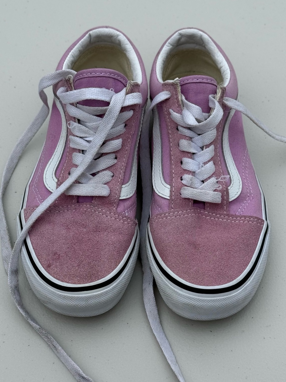 Vans Pink and White Old Skool Sneakers